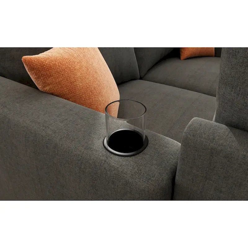 Christopher Knight Home - Stellar Modular U-Shaped Sectional Sofa Bed with Storage, 6 Seats, Ottoman, and Chenille Fabric