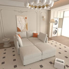 Christopher Knight Home - Stellar Modular U-Shaped Sectional Sofa Bed with Storage, 6 Seats, Ottoman, and Chenille Fabric