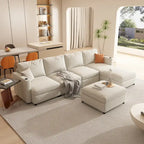 Christopher Knight Home - Stellar Modular U-Shaped Sectional Sofa Bed with Storage, 6 Seats, Ottoman, and Chenille Fabric