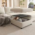 Christopher Knight Home - Stellar Modular U-Shaped Sectional Sofa Bed with Storage, 6 Seats, Ottoman, and Chenille Fabric