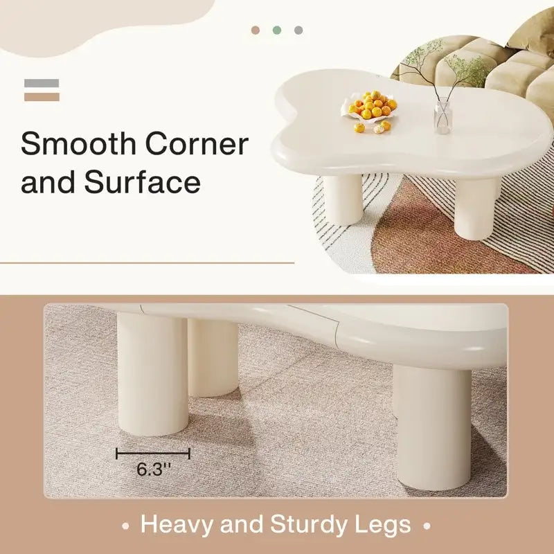 Modern Cute Cloud Coffee Table with Drawer for Living Room