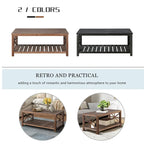Modern Coffee Table Rectangular Living Room Center Table with Storage Shelves, for Small Space Living Room Antique Brown
