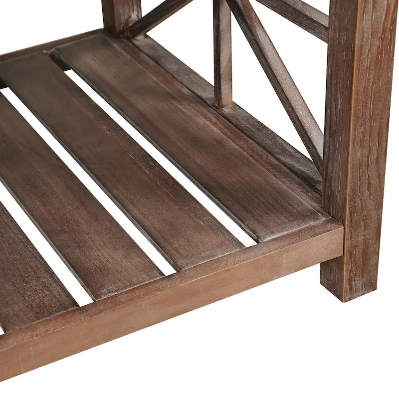 Modern Coffee Table Rectangular Living Room Center Table with Storage Shelves, for Small Space Living Room Antique Brown