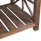 Modern Coffee Table Rectangular Living Room Center Table with Storage Shelves, for Small Space Living Room Antique Brown