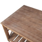 Modern Coffee Table Rectangular Living Room Center Table with Storage Shelves, for Small Space Living Room Antique Brown