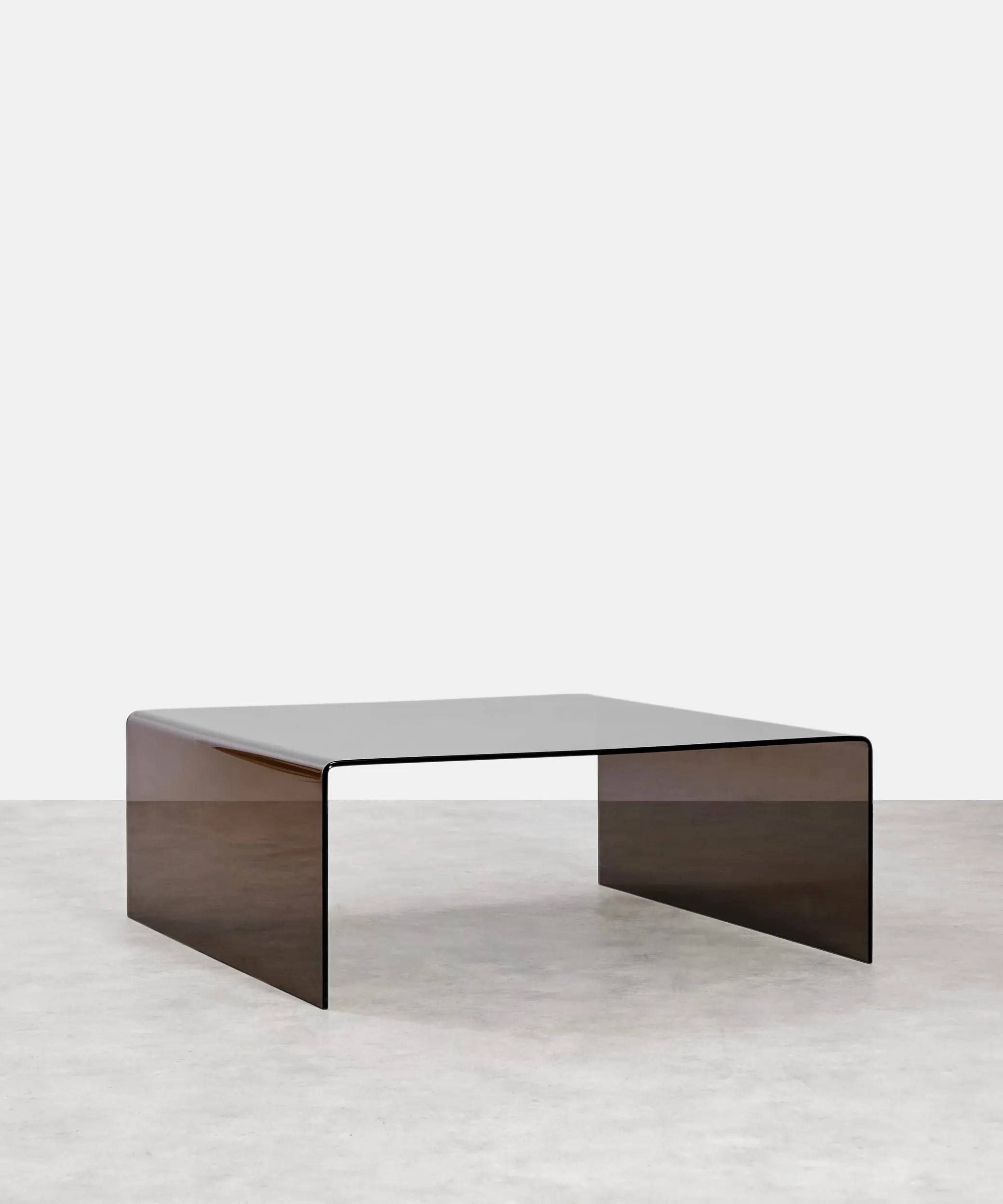 northdeco Burano Table, Square Coffee Table in Tempered Glass