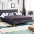 ID Market Oslo Scandinavian Double Bed with Headboard and Fabric Slatted Base