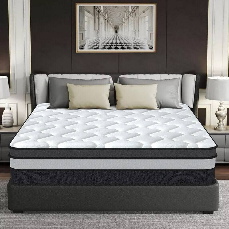 YIDATONG 140x200 cm Extra Thick 30 cm Luxury Memory Foam Mattress, Anti-Dust Mite, 8 Zones, Pocket Springs, Medium Firmness