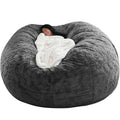 Giant Round Bean Bag Chair Oversized Pouf (without filling), Fur Bean Bag, Washable Sofa Bed Cover, Ultra Soft and