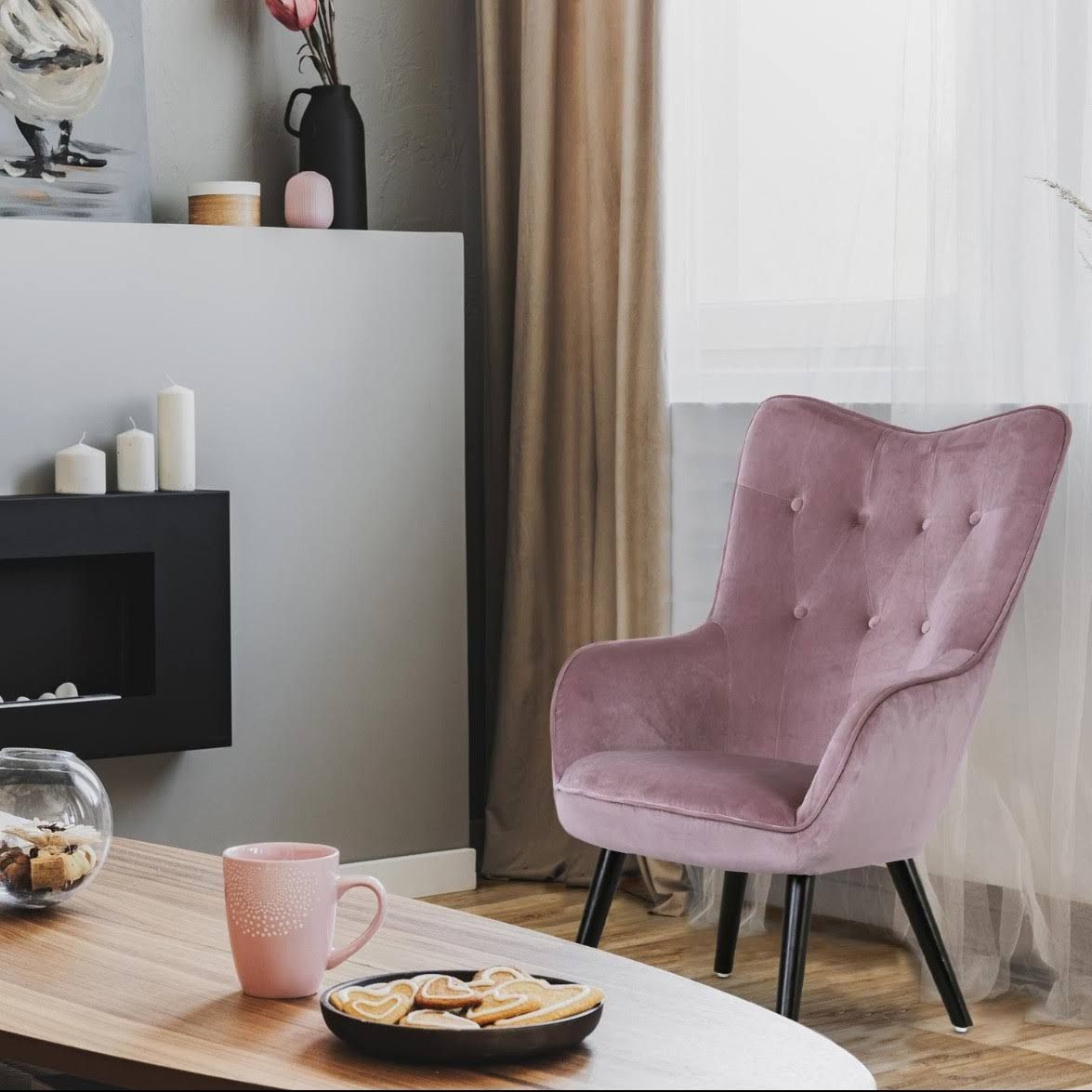 Menzzo Klarys Scandinavian Armchair Fabric