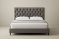 Double Fabric Bed with Upholstered Headboard 200x160x120 cm Grey