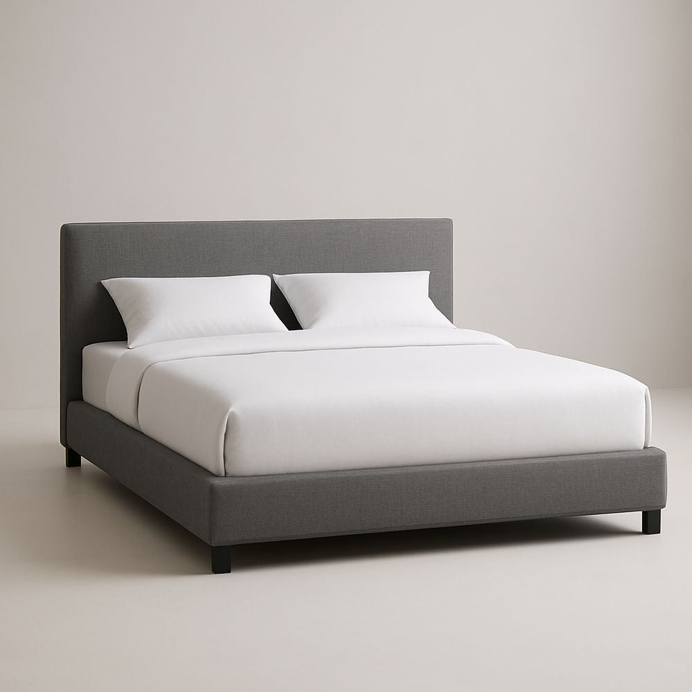 Grey fabric double bed 160x200 cm