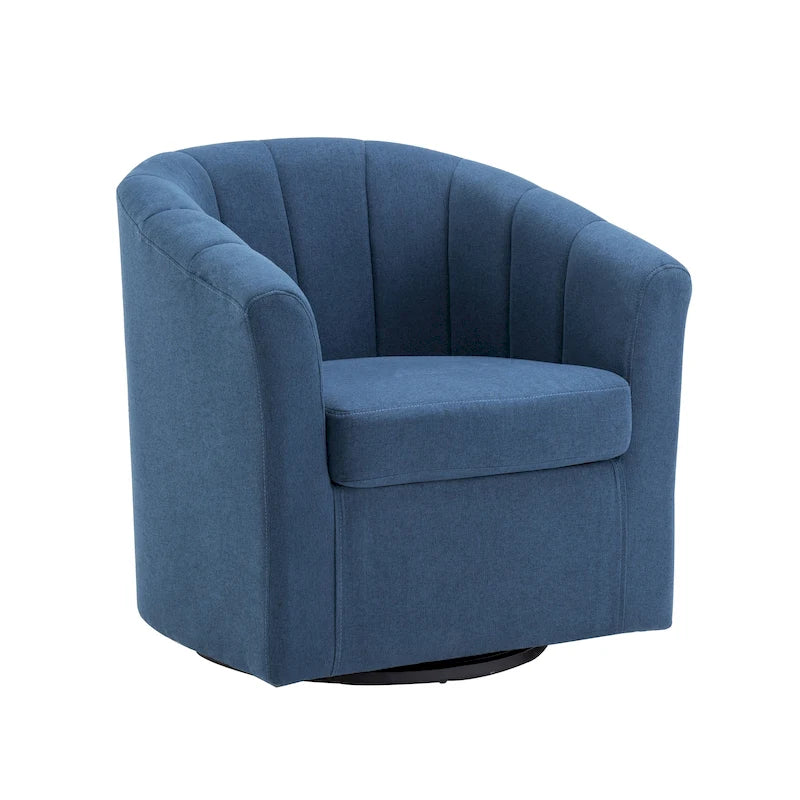 Porthos Home Matilde Swivel Fabric Barrel Accent Chair with Removable Seat Cushion