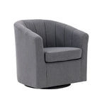 Porthos Home Matilde Swivel Fabric Barrel Accent Chair with Removable Seat Cushion