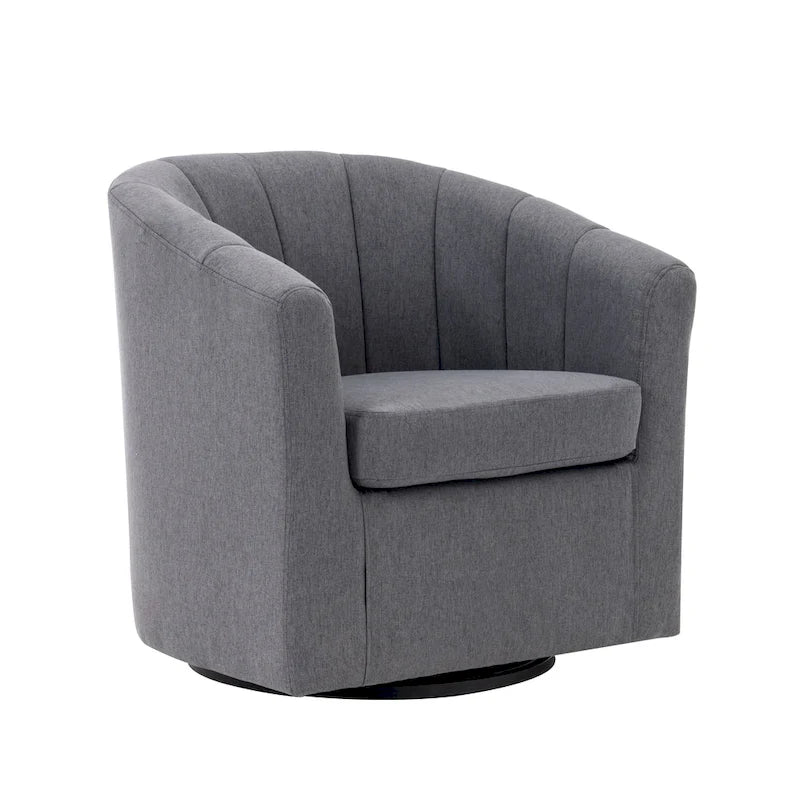 Porthos Home Matilde Swivel Fabric Barrel Accent Chair with Removable Seat Cushion