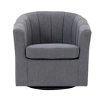 Porthos Home Matilde Swivel Fabric Barrel Accent Chair with Removable Seat Cushion