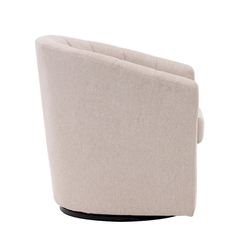 Porthos Home Matilde Swivel Fabric Barrel Accent Chair with Removable Seat Cushion