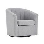 Porthos Home Matilde Swivel Fabric Barrel Accent Chair with Removable Seat Cushion