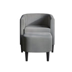 CraftPorch Contemporary Linen Upholstered Accent Chair with Ottoman