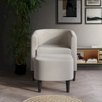 CraftPorch Contemporary Linen Upholstered Accent Chair with Ottoman