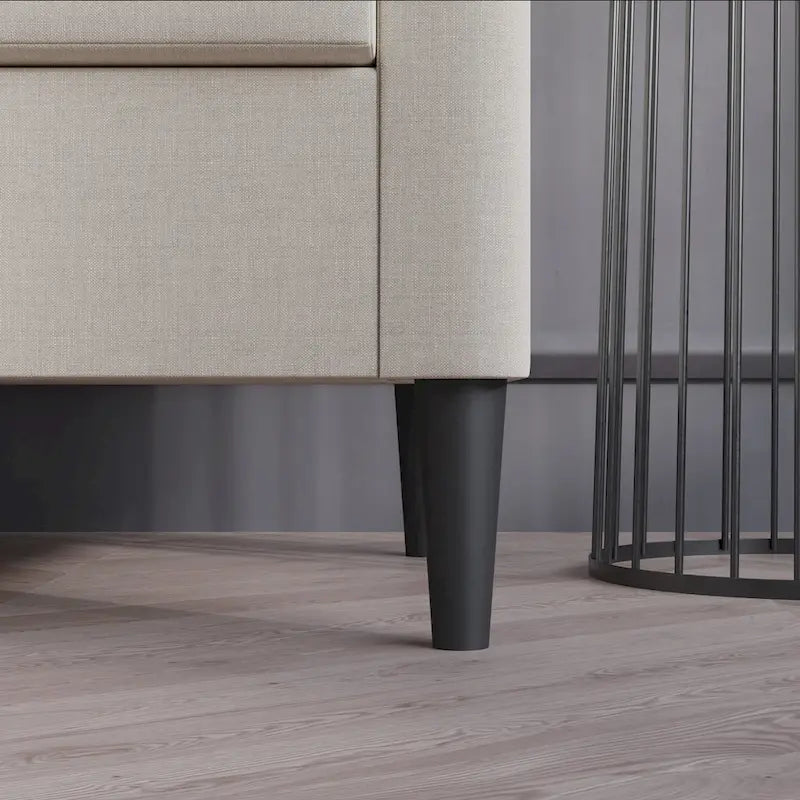 CraftPorch Contemporary Linen Upholstered Accent Chair with Ottoman