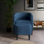 CraftPorch Contemporary Linen Upholstered Accent Chair with Ottoman