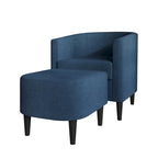 CraftPorch Contemporary Linen Upholstered Accent Chair with Ottoman