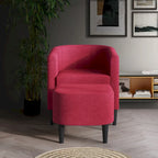 CraftPorch Contemporary Linen Upholstered Accent Chair with Ottoman