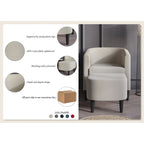 CraftPorch Contemporary Linen Upholstered Accent Chair with Ottoman
