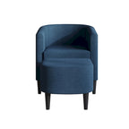 CraftPorch Contemporary Linen Upholstered Accent Chair with Ottoman