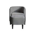 CraftPorch Contemporary Linen Upholstered Accent Chair with Ottoman