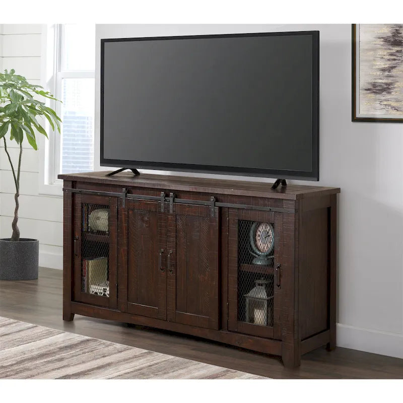 Brookhaven 65-inch Solid Wood Barn Door TV Stand Console - 35 inches high x 65 inches wide x 19 inches deep
