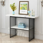 Modern 42-Inch Console/Accent Table with Geometric Metal Legs