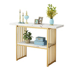Modern 42-Inch Console/Accent Table with Geometric Metal Legs