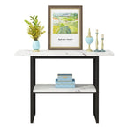 Modern 42-Inch Console/Accent Table with Geometric Metal Legs