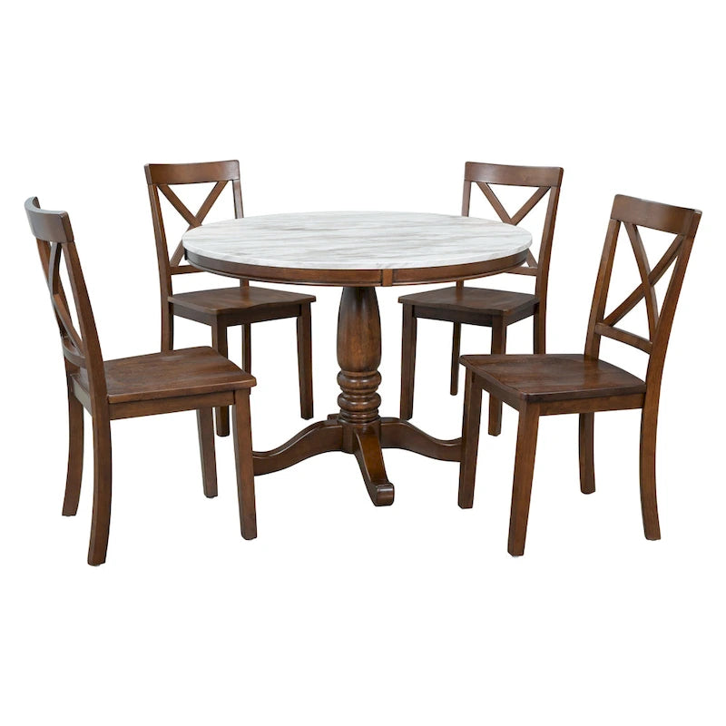 5 Pieces Dining Table and Chairs Set