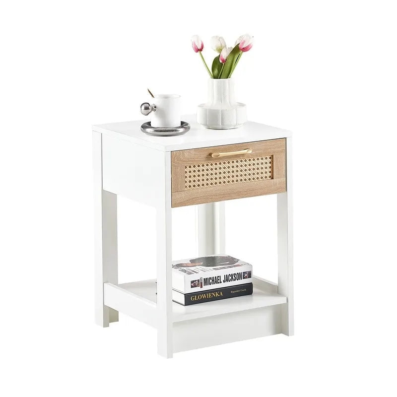 15.75   Wood Nightstand with Storage Drawer End Table living Room