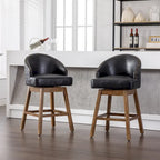360 Degree Swivel Counter Height Bar Stools with Footrest Set of 2