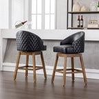 360 Degree Swivel Counter Height Bar Stools with Footrest Set of 2
