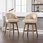 360 Degree Swivel Counter Height Bar Stools with Footrest Set of 2