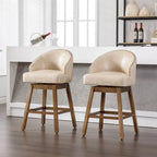 360 Degree Swivel Counter Height Bar Stools with Footrest Set of 2
