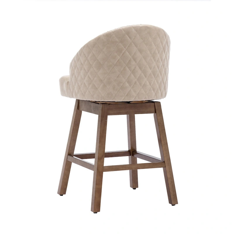 360 Degree Swivel Counter Height Bar Stools with Footrest Set of 2