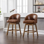 360 Degree Swivel Counter Height Bar Stools with Footrest Set of 2