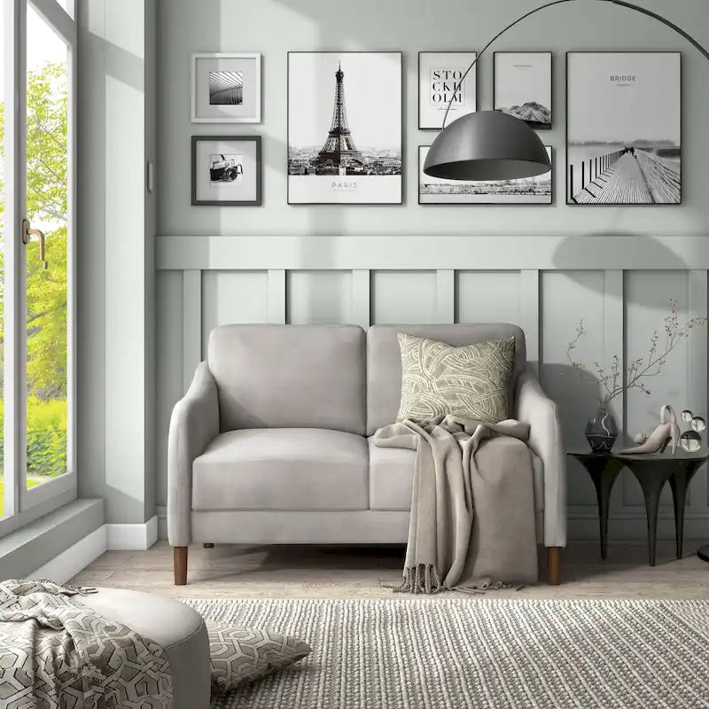 DH BASIC Modern 52-inch Velvet Upholstered Loveseat with Cushions