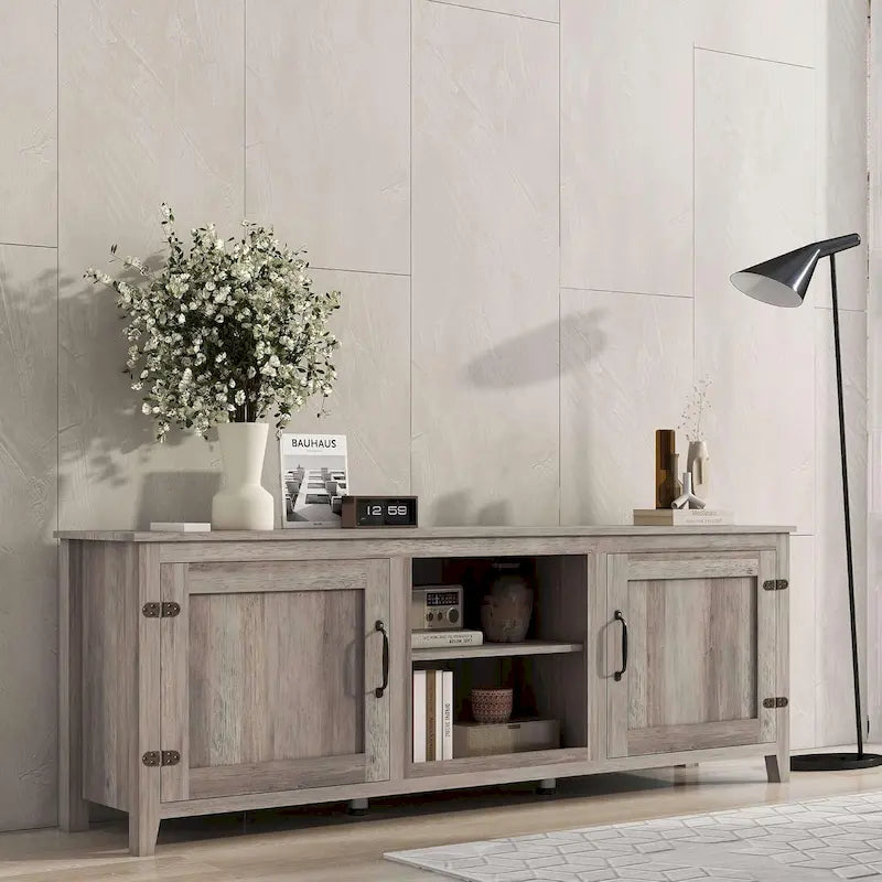 Modern Entertainment Center with Doors for 55 65 70 75 inch TV Stand - M