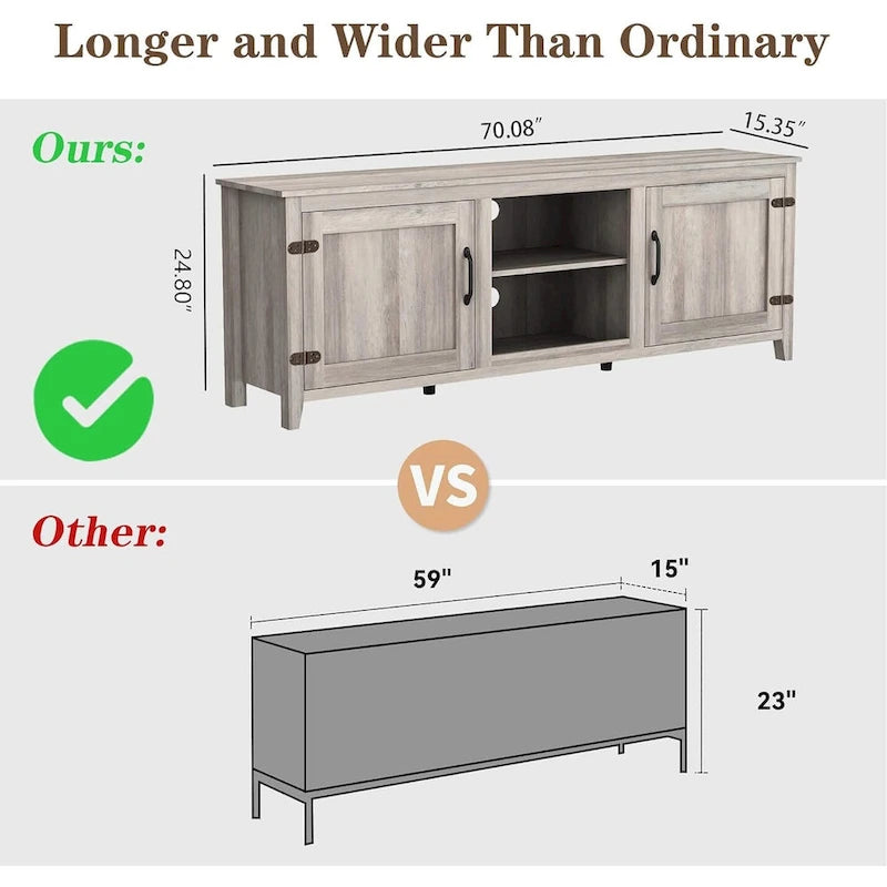 Modern Entertainment Center with Doors for 55 65 70 75 inch TV Stand - M