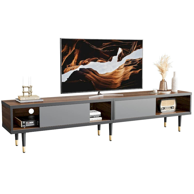 Modern TV Stand up to for 85 inch TVs Entertainment Center with Storage - 80 inch