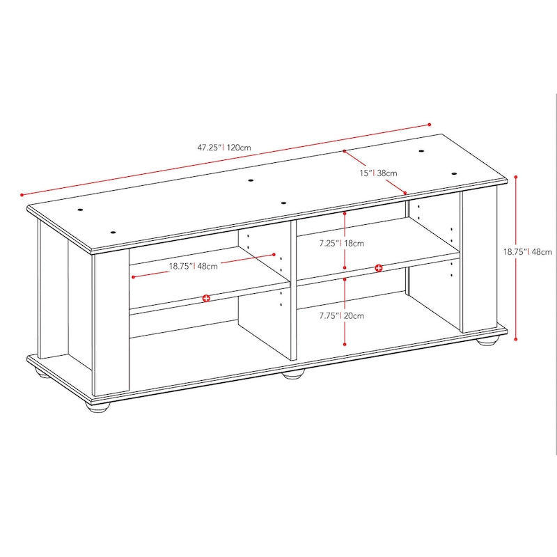 Black TV Stand, accommodates TVs up to 55   or 75