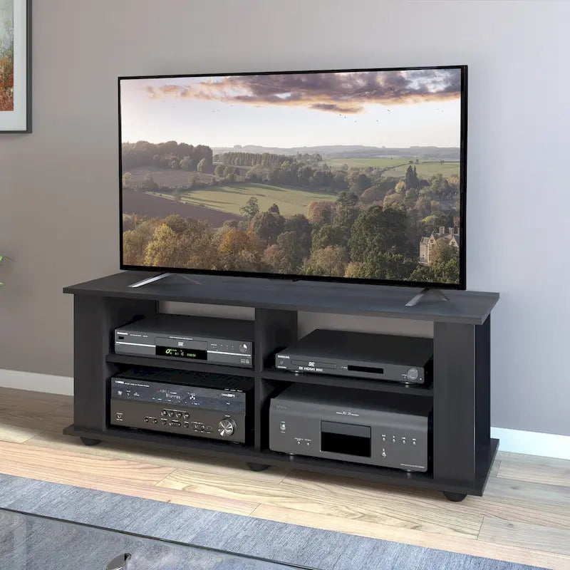 Black TV Stand, accommodates TVs up to 55   or 75