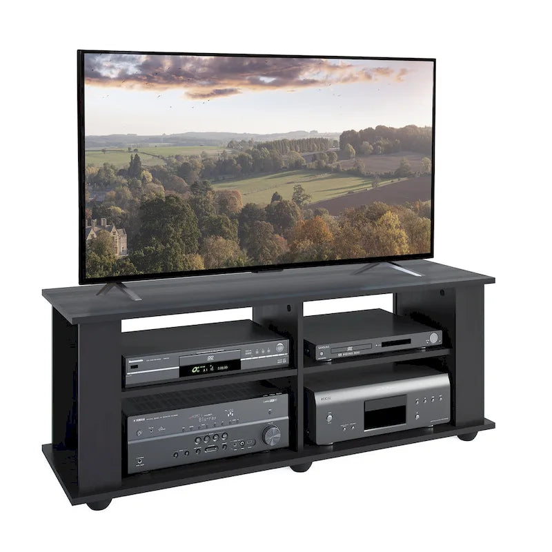 Black TV Stand, accommodates TVs up to 55   or 75